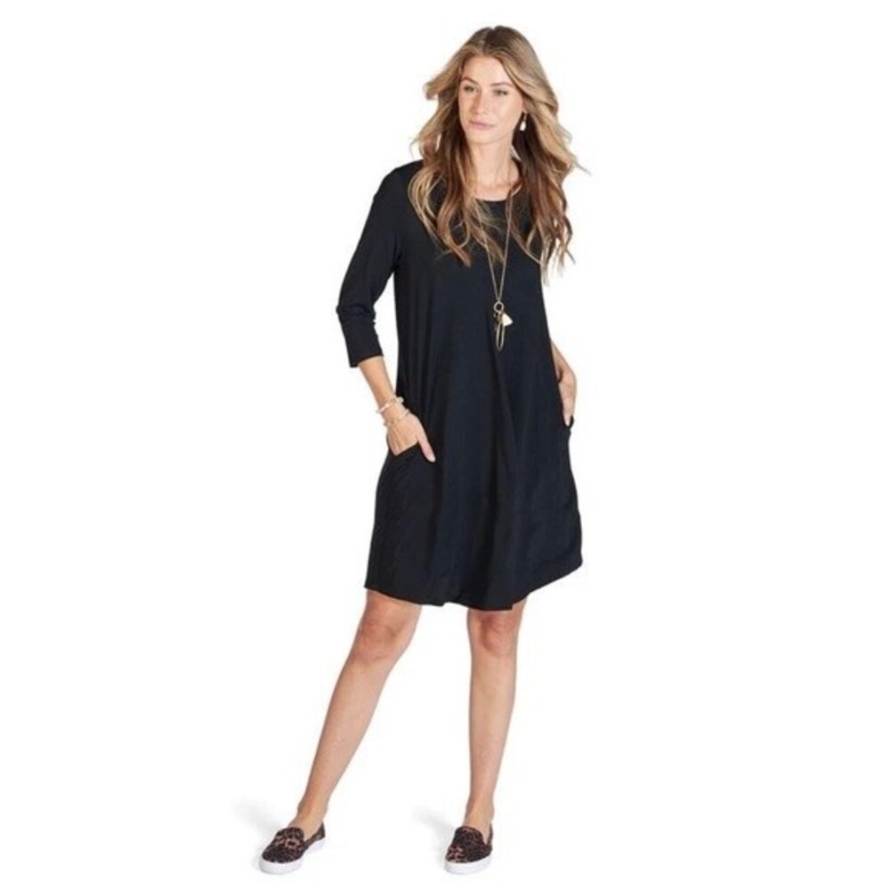 Long sleeve black dress with pockets size medium